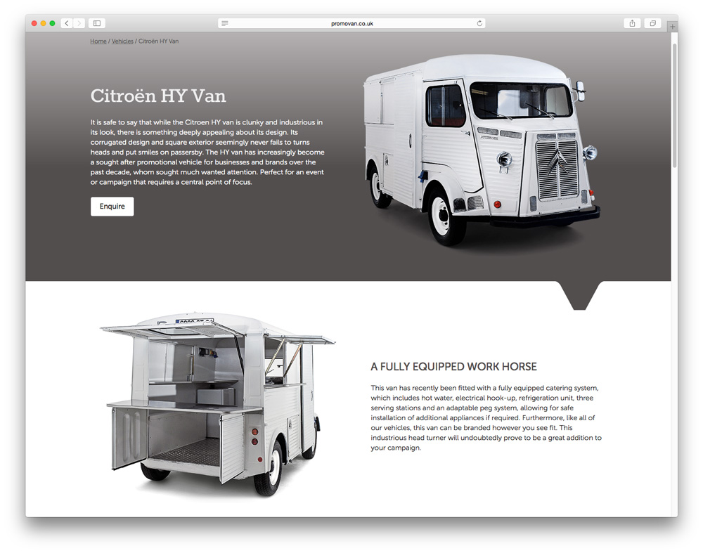 Single vehicle page
