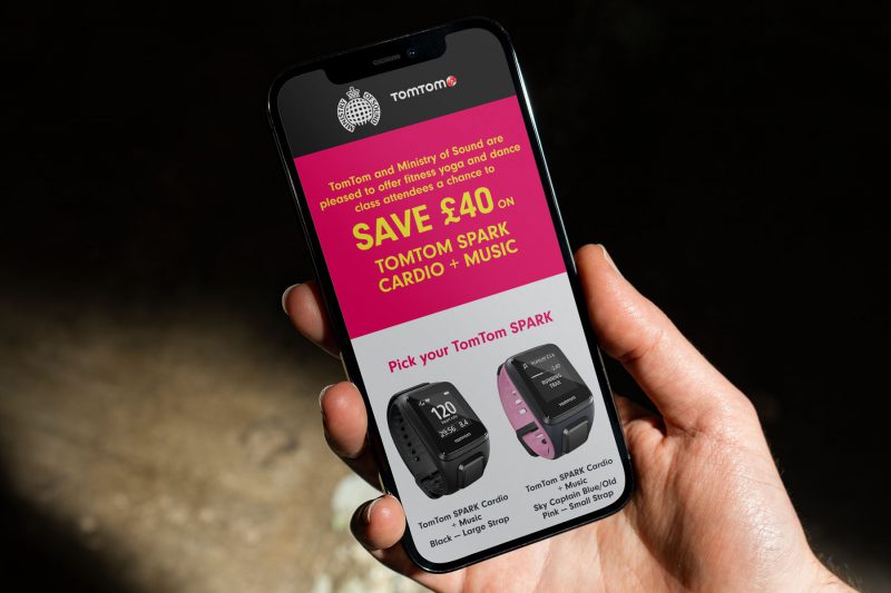 Ministry of Sound microsite on an iPhone
