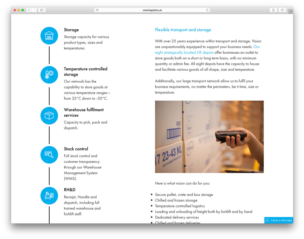 Vision Logistics — Transport and storage
